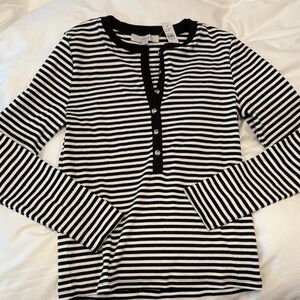 Loft striped Henley- size L- NWT